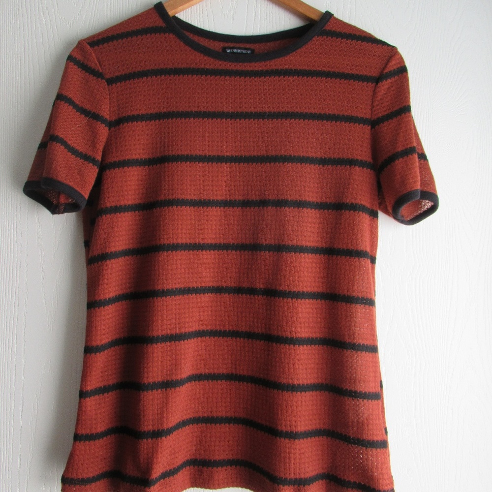 Who What Wear Copper Stripped Shirt